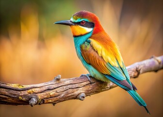 Fototapeta premium Vibrant Bird Perched on a Branch - Stunning Wildlife Photography