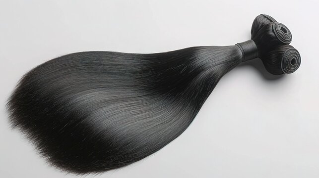 One bundle of straight black Straight hair