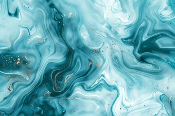 Obraz premium Photo of Turquoise green dark marble fluid art pattern with golden veins. Background texture for backdrops or mapping