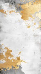 grunge texture with gold paint on a concrete wall