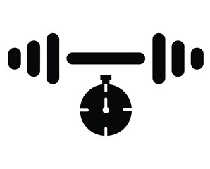 Dumbbells and alarm clock vector set, perfect for fitness, time management, and gym designs.