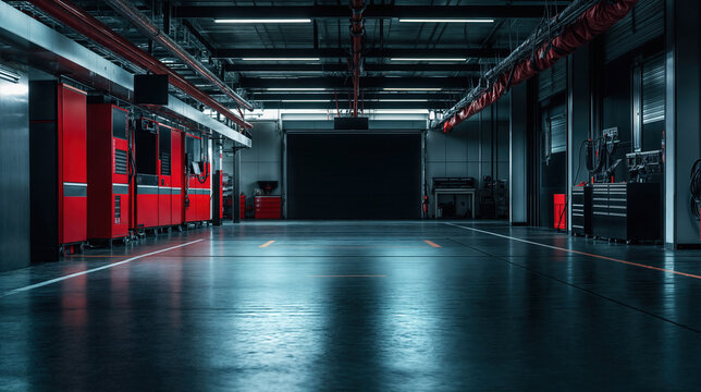 Modern car service center with professional equipment is ready for vehicles repairing