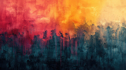 Orange teal green pink abstract grainy gradient