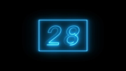 Neon number illustration.