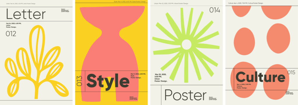Vibrant design poster featuring dynamic movement-inspired elements. Suitable for retro banners, festival covers, and minimalist media with Brutalist style.