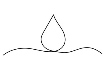 Continuous line drawing of drop. Water drop line icon. raun drop icon. Vector illustration