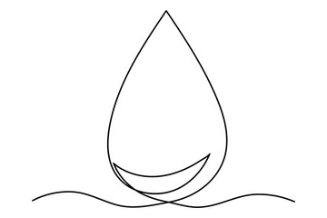 Continuous line drawing of drop. Water drop line icon. raun drop icon. Vector illustration