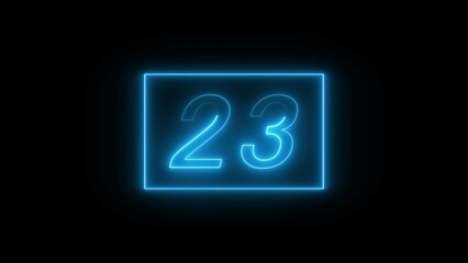 Neon number illustration.