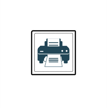 recommend clip art: Monochrome Printer Icon for Office and Business Use" or "Simple Vector Illustration of a Printer with Paper