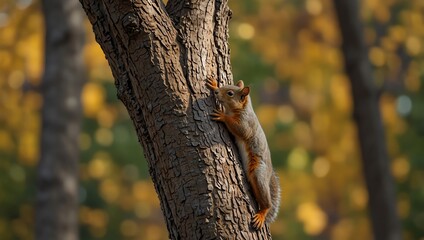 Obraz premium squirrel on a tree