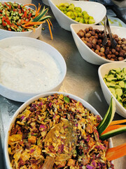 different vegetable and salad