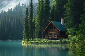 Fototapeta premium house on the lake