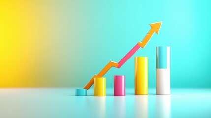 Curves rising on a bright background representing business growth