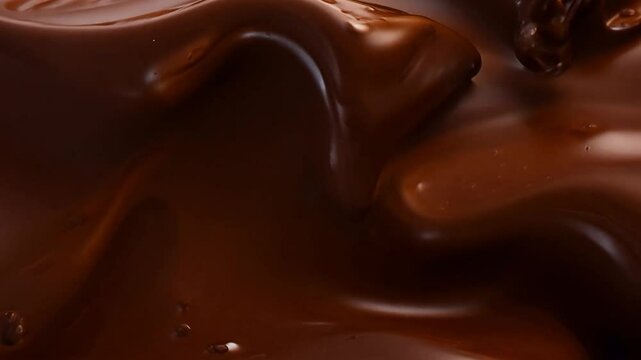 Delicious fine chocolate spins in a slow whirl