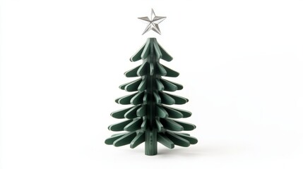 Fototapeta premium 3d vector abstract green christmas tree without decoration