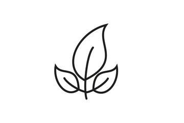 Leaf icon vector logo template flat style