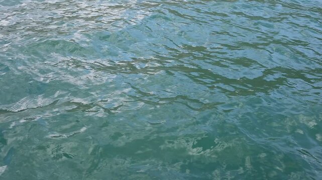 Wonderful swim in clean turquoise sea water. Scenic backdrop with beautiful transparent water of the Red Sea with sun shine.