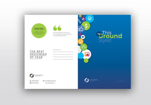 Social Media Presentation Folder with Social Icons