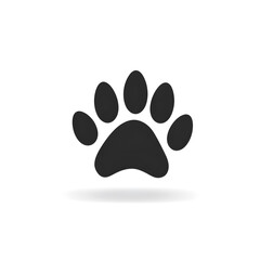 Black animal paw print icon isolated on white background