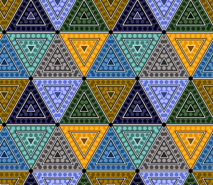 The Colorful Geometrical Triangle Pattern With Dots
