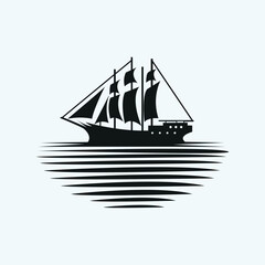 Ship Logo design template for Marine Business