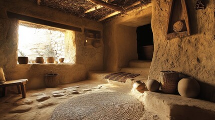 Sunlit Adobe Interior