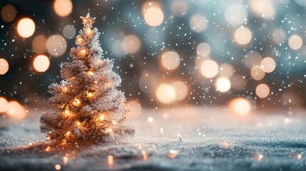 Naklejka premium christmas tree against shiny background