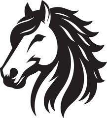 Obraz premium Horse face silhouette vector
