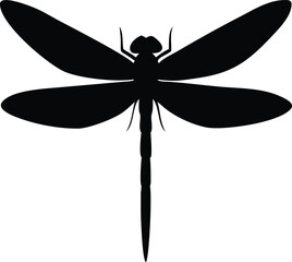 Dragonfly Icon on white background. Silhouette art design.