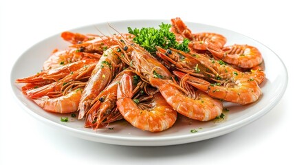 Freshly Cooked Shrimp Platter with Garnish