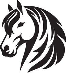 Horse face silhouette vector