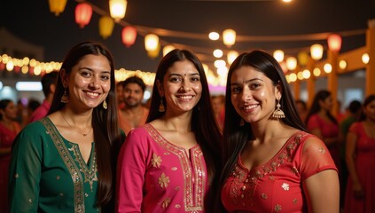 Obraz premium Celebrate Diwali Festival of Lights with Traditional Dress Decorations