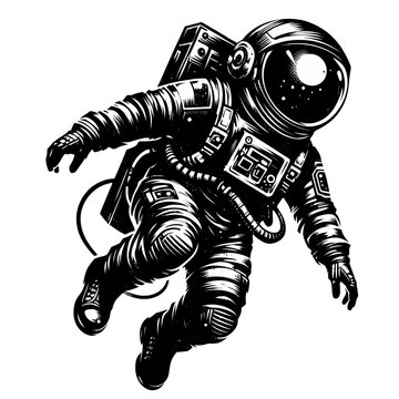 astronaut, pencil art.