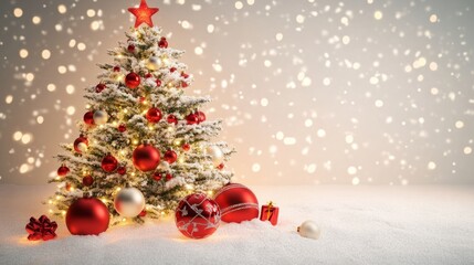 Obraz premium christmas tree with lights and ornaments. 