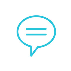 Word bubble icon. Speech text balloon. Isolated on white background. From blue icon set.