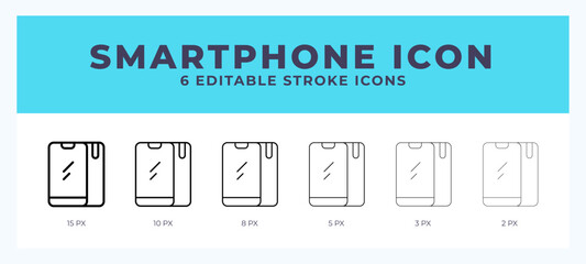 Smart phone icon. Editable stroke line icon vector illustration.