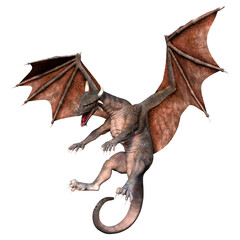 3D Rendering Fairy Tale Dragon on White