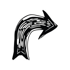 Arrow hand-drawn vector icon