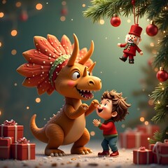 dragon and christmas tree