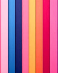 Obraz premium Vibrant vertical stripes of colorful wooden panels