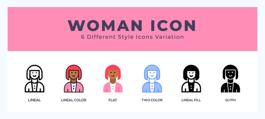 Woman vector icon. with different styles vector illustration.