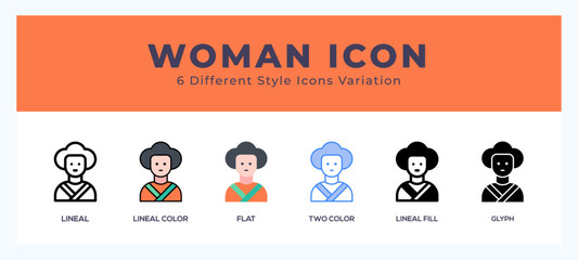 Woman icons set of simple vector illustration.