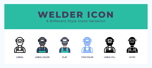 Welder icon vector design illustration in trendy style