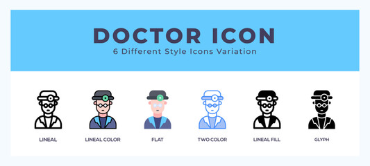 Doctor icon set. Design elements for logo