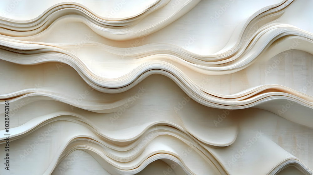 Poster Abstract layered design with flowing curves and soft textures.