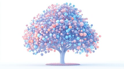 Obraz premium decorated pink christmas tree with lights