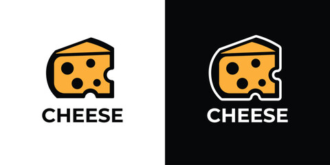 Modern Cheese Logo in Yellow and Black - Dairy Brand Design