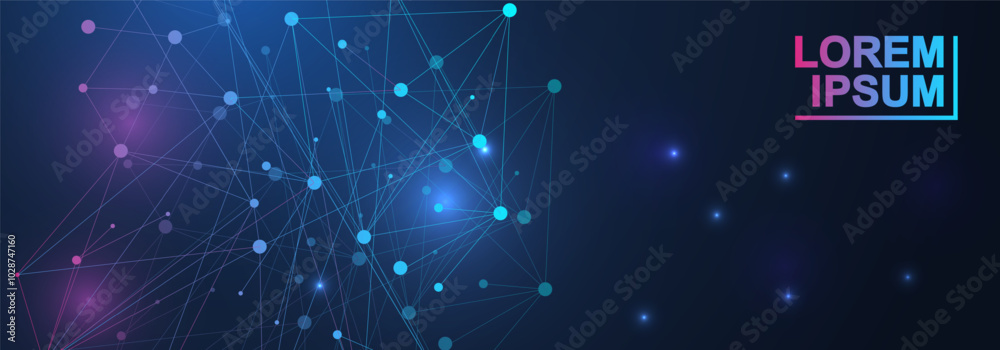 Canvas Prints science network pattern, connecting lines and dots. technology hexagons structure or molecular conne