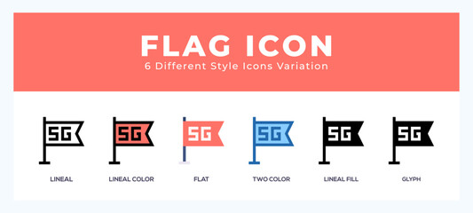 Flag icon set. Design elements for logo