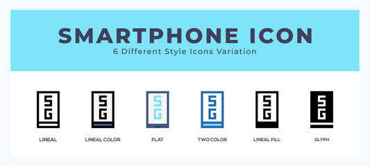 Obraz premium Smartphone icon set pack vector illustration.